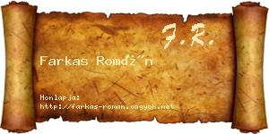 Farkas Román névjegykártya